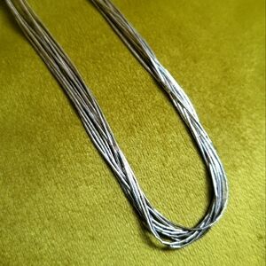 Sterling Silver 925 multistrand waterfall bead necklace 18 inches